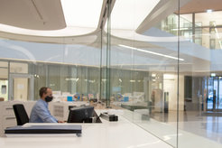 Joachim at the institute's reception desk